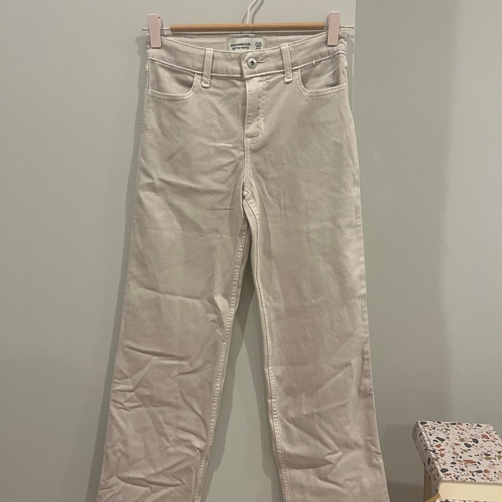 Abercrombie Kids Beige Wide-Leg Jeans